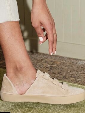 Freda Salvador LIBBY D'ORSAY SNEAKER Stucco Suede - Size 10.5